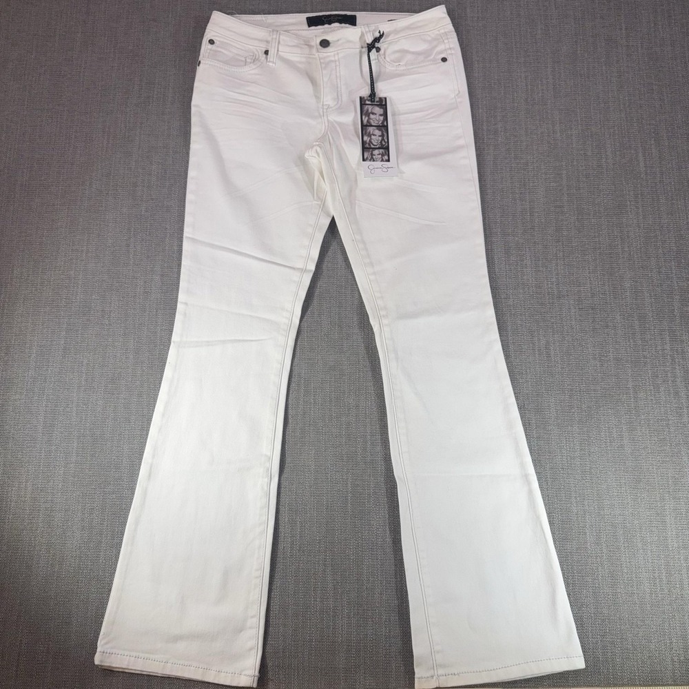 Jessica Simpson Sunshine Skinny Boot Jeans Womens 30 White Low Rise Denim